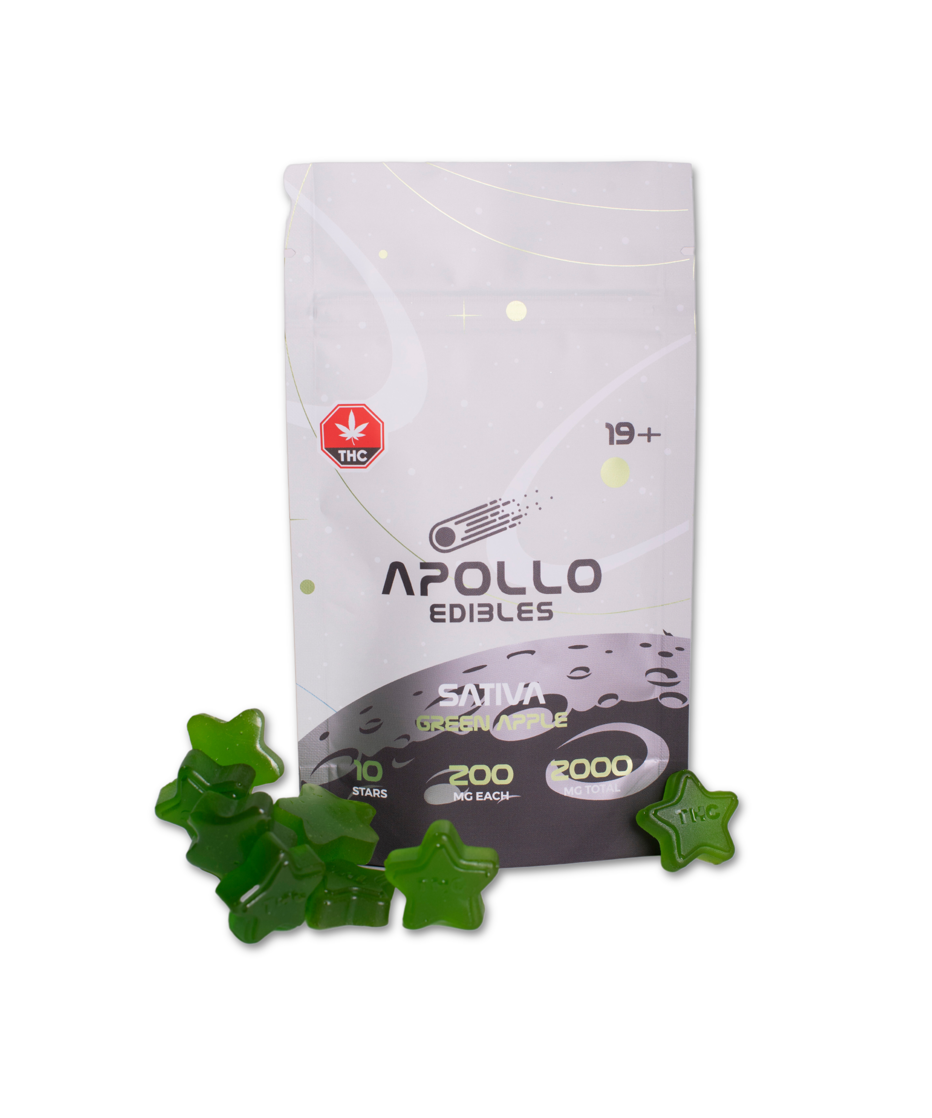 Apollo Edibles – Green Apple Shooting Stars 2000mg THC (Sativa) image 0