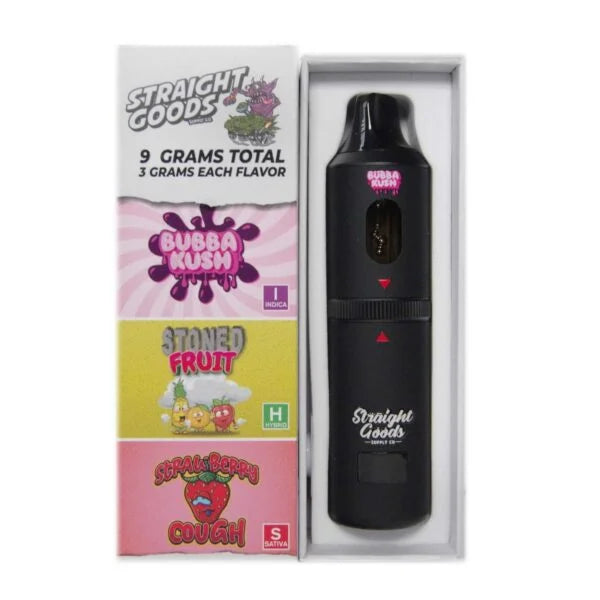 *New* Straight Goods – 9 Grams  – Triple Chamber Vape (3 Grams + 3 Grams + 3 Gram)