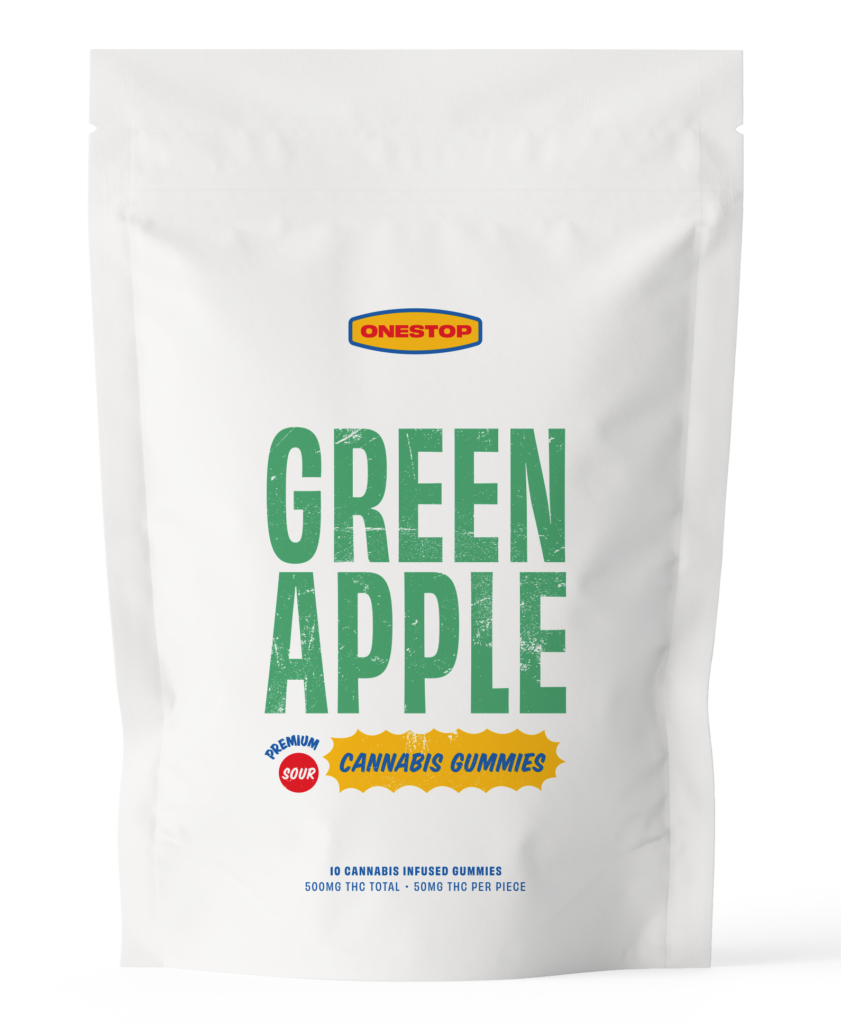 ONESTOP – 500MG THC GUMMIES - SOUR GREEN APPLE image