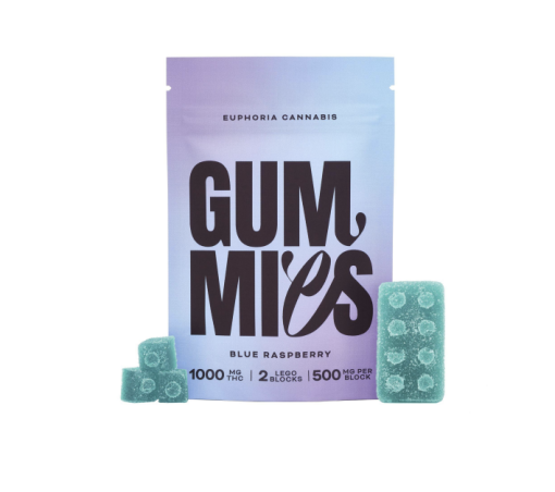 Euphoria – Blue Raspberry THC Gummies (1000mg) image 0