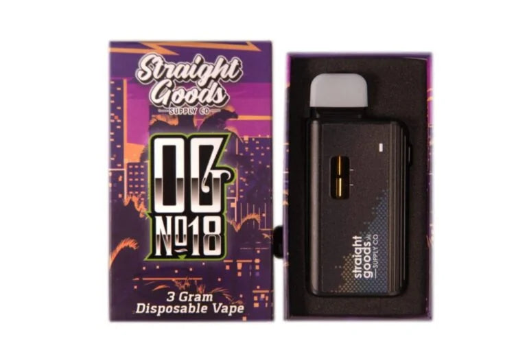 STRAIGHT GOODS SUPPLY CO. 3 GRAM DISPOSABLE VAPES –  THC DISTILLATE (New Packaging)